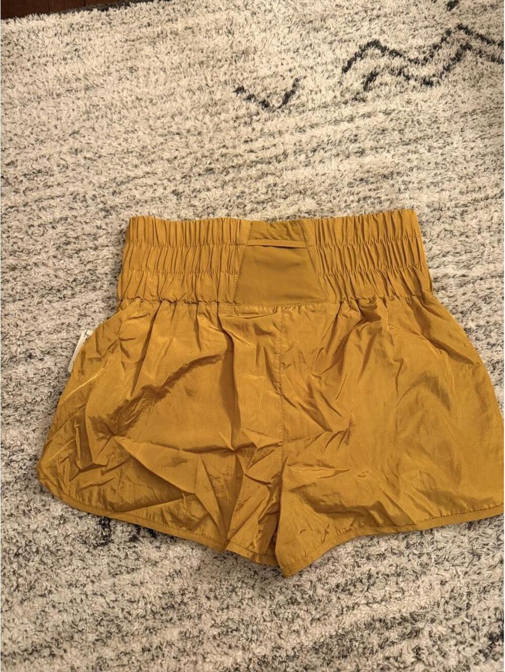Free People The Way Home Golden Yellow Women's Shorts with Built-In Liner, NWT